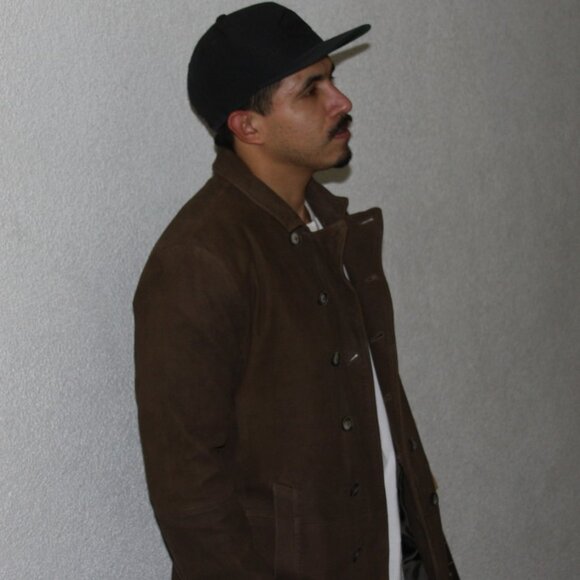 John Varvatos Cut-Away Double Breasted Coat - Twine Brown Size 48 - $2300 NEW